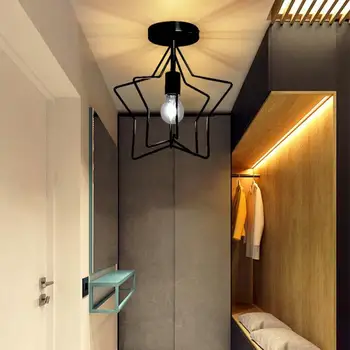 Põhjamaise minimalistliku retro raud star lae lamp energiasäästlik kodu kaunistamiseks lihtne paigaldada südame-kujuline särav lae lamp