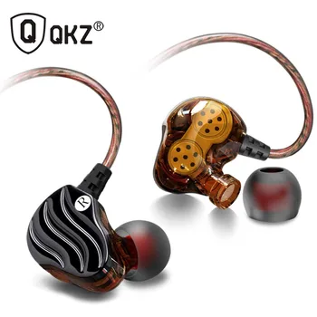 QKZ KD4 Topelt Ühik Drive In ear Kõrvaklapid Müra Tühistamine Kõrvaklapid HD HiFi Headset Super Bass Stereo Earbuds Mobiilne telefon