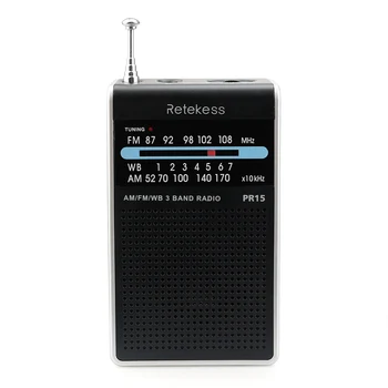 Retekess PR15 Digitaalne Ekraan Raadio FM-AM WB-3 NOAA Bänd Raadio tuning 3.5 mm jack Pere eest Väljas Telkimine