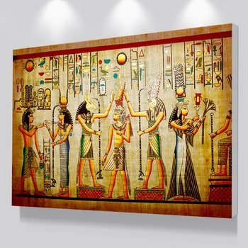 Retro Egiptuse Stiilis Joonis Maali raamita, Lõuend Plakatid ja Pildid Seina Art Maalid Custom Foto Pilte Cuadros Decor