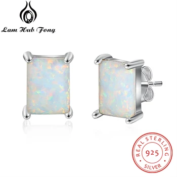Ristkülikukujuline Opaal Kõrvarõngad Lihtne 925 Sterling Silver Kõrvarõngad on Naiste Kaasamine Pulm Ehteid (Lam Hub Fong)