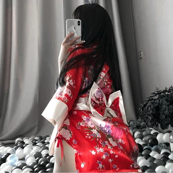Seksikas Sakura Kimono Armas Jaapani Ühtne Rüü Õie Hommikumantel Lühike Kimono Hommikumantel Öö Hommikumantel Kleit Naistele Öö Kleit