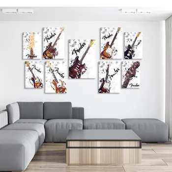 Stratocaster Kitarr Fender Bass Plakat Dekoratiivne Pilt Kaasaegne Seina Art Maalid Home Decor Raamita