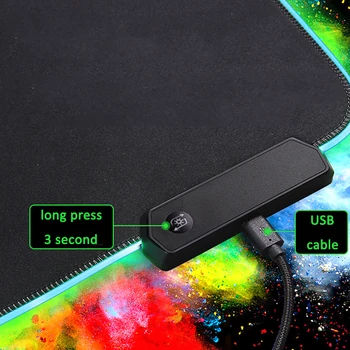 Super Suured 790*300*4mm 7 Värvi Valgustamiseks RGB Gaming Mousepad Non-slip Looduslik Kautšuk USB Tabel Pad Ei Lõhna RGB Pad LOL
