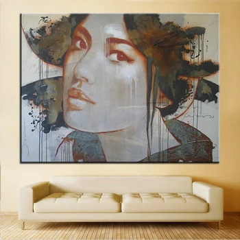 Suured Trükkimine õlimaal naise portree Seina maali Kodu Dekoratiivse Seina Art Pilt elutuba maali raamita