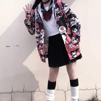 Sügis Õhuke Hupparit Armas Kpop Naised Mehed Harajuku Sviitrid Jaapani Hip-Hop Topp Tasku Vabaaja Pulloverid Tops Kawaii Hupparit