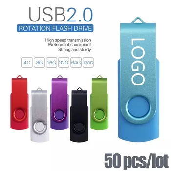 Tasuta Custom Hot Müük Pöörlev USB Flash Drive High Speed kkel usb 4G 8GB 16GB, 32GB Pendrive 64GB 128GB 2.0 Mood Kingitus USB Stick