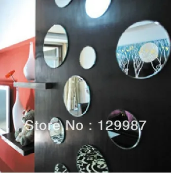 Tasuta kohaletoimetamine 10tk erineva suurusega ring akrüül seina peegel kleebis, DIY 3D seina peegel kleebis