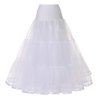 Tasuta Pikk Organza Halloween Petticoat Crinoline Vintage Pulm Petticoat Pulm Kleidid Underskirt Rockabilly Tutu