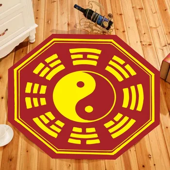 Traditsiooniline etnilise kultuuri Taoistlik Vaibad Yin Yang taiji kuulujutte Trükitud Mustriga vaip Tava Meditatsiooni Anti-skid Matt Vaibad