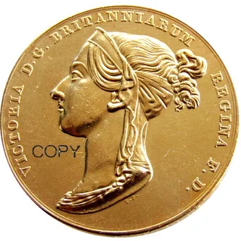 UK 1838 Victoria Coronation Medallion Gold Pinnatud Koopia Mündid
