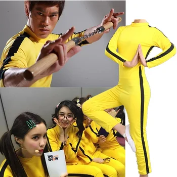 Unisex Täiskasvanud Lapsed Bruce Lee Jeet Kune Do Hiina Kung Fu Kombekas Cosplay Kostüüm Sobiks Zentai