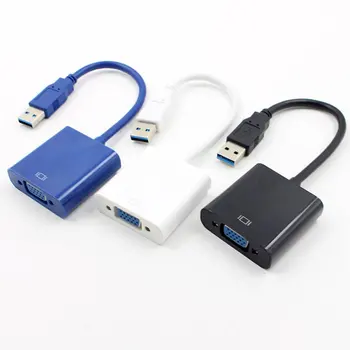 Usb-Vga Konverter-Usb-Vga-Usb3 0 Vga-Usb-Vga pikenduskaabel Plug and Play USB3.0 Liides