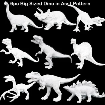 Uus DIY värvi dinosaurused arvandmed 6pc dino džungel loomad maali käsitöö komplektid lastele mõeldud mänguasjad kunst, käsitöö, DIY mänguasjad