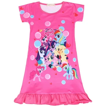 Uus Summer Cartoon Minu armas Tüdruk Kleit vähe ja paljud, paljud teised kleidid Lapsed Lapsed pidžaama beebi tüdrukute kleidid Brändi nightgowns 3-10Y