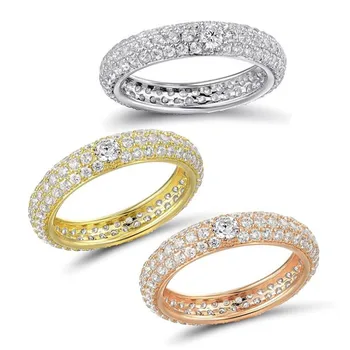 Uute tulijate Käsitöö Luksus Ehted on 925 Sterling Hõbe&Rose Gold Täitke Sillutada Valge AAAAA Kuupmeetri Tsirkoon Populaarne Naiste abielusõrmus