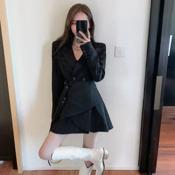 Valge Bleiser Kleit Naiste Tahke Elegantne Disainer Korea Kleit Naine Office Lady Vabaaja Ühes Tükis Kleit Langeb 2020. Aastaks Naiste Rõivad