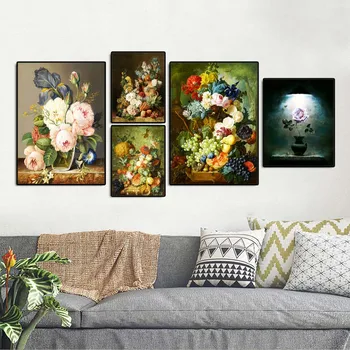Vinsonloud Kodu Kaunistamiseks Motiveerivat Plakat ja Trükib Elu Quote Seina Art Lõuend Maali Retro klassikaline lilled Serise1