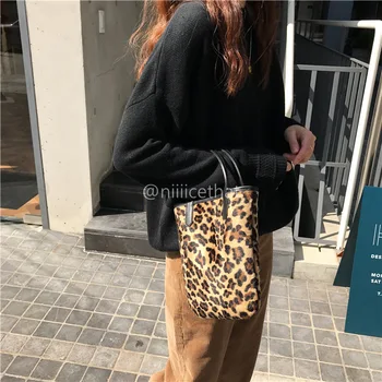 Vintage Leopard Naiste Mini Kopp Kott PU Nahk Daamid Väike Sidur Rahakott Käekotid moedisain Naine Tassima õlakott