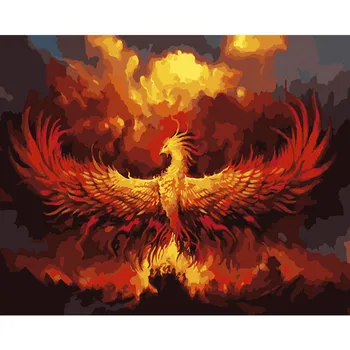 Värvimine Poolt Numbrid DIY Dropshipping 40x50 50x65cm Nirvana uuestisündinud phoenix Loomade Lõuend Pulm Teenetemärgi Art pilt Kingitus