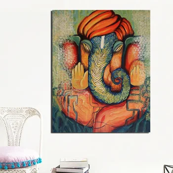 Wall Art Modulaarne Lõuend Pildid Kodu Kaunistamiseks Maali Prindib Kaasaegse Ganesha Plakat Elutuba Cuadros Nr Raamistik