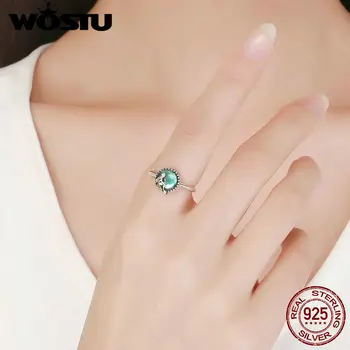 WOSTU Projekteerimine kinnisvaraarendus 925 Sterling Hõbe Armastus Merineitsi Crystal sõrmustes Naistele Originaal-Ehted Lepinguosalise Pulm Kingitus CQR361
