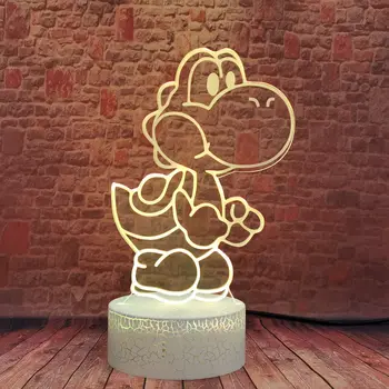 Yoshi Mängu Mudel 3D LED Värviline Puutetundlik Laud Nightlight Anime, Joonis Mänguasjad, Beebi