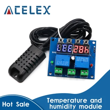 ZFX-M452 DC 12V LED Digitaalne Termostaat Temperatuuri ja Niiskuse Kontroll Termomeeter Hygrometer Töötleja Relee Moodul AM2301 Probe