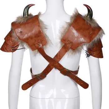 Õla Karusnaha Armor Nahast Pauldrons Keskaja Spaulder Viking Warrior Kostüüm Käik Täiskasvanud Meeste Ja Naiste Larp Ühe Breastplate