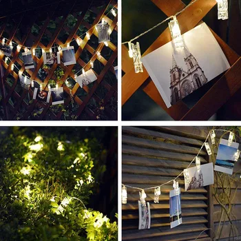 1.5 M/3M/6M Akuga LED Vanik-Kaardi Foto Clip Led String Haldjas Tuled Jõulud Pulm Valentines Teenetemärgi Lamp