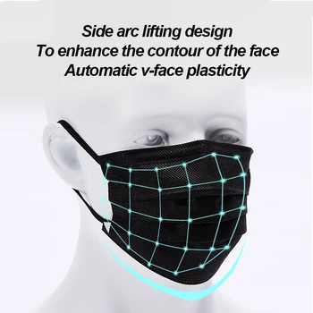 10-200pcs Ühekordselt Näo Mask Mittekootud 3 Kihti Filter Anti Tolm, Sudu Hingav Marli Mask, Must Täiskasvanud Nägu Suu Maskid