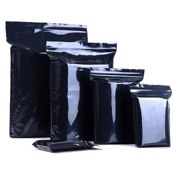 100tk Must Läbipaistmatu Zip Lock Ladustamine Pakend Kotid Ise Pitsat Tõmblukk Pakendamise Kotid Suletavasse Ziplock tühi-tähi Pakend Kotid