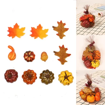 11/13/18pcs Saagi Decor Rekvisiidid Kunstlik Mini Kõrvitsa Acorn Marjad Maple Leaf Teha Sügisel Vanikud DIY Decor