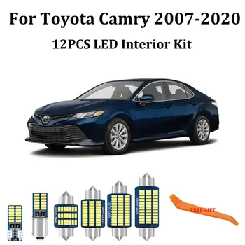 12X Valge Canbus led Auto salongi valgustus Pakett Komplekt Toyota Camry 2007 - 2017 2018 2019 2020 led-Dome Kaart Uksest, Pagasiruumi valgustus