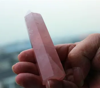 1pcs70-90MM Naturaalne Kivi roosa ROOSA Kvarts Kristalli Punkti Tervendav ÜÜL-J0624