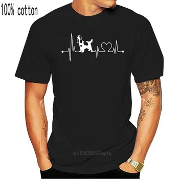 2020. aasta Suvel Uus Arrvial Tshirt Suvel Stiil Mood Meeste T-Särgid Heartbeat kokkerspanjel Koer Stylisches Naljakas T-Särgid Meestele
