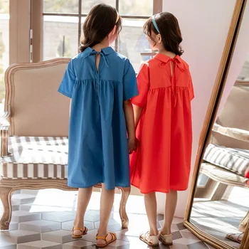 2020. Aasta Uus Ema Ja Tütar Kleit Riided Puuvill Suur Tüdruk Kleit Suvel Punane Sinine Teismeliste Laste Kleit Moe Riided