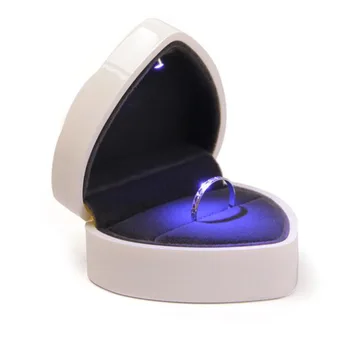 2020 Uute tulijate Südame Kuju LED Light Ring Omanik Box Ettepaneku Pulm Bänd Ekraan hoiukarpi ehted korraldaja Ringi Pulm