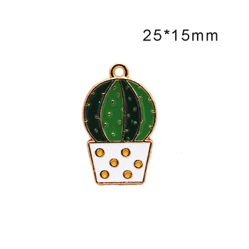 20pcs/Palju Emailiga Cactus puu Kuju Kulla Värvi Tooni Taimed Võlu Sobib DIY Ehted Käevõru Tegemise Kõrvarõngas Tarvikud