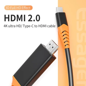 2m USB-C HDMI Cable Type C HDMI Converter for MacBook Pro IPad USB-C HDMI 2.0 4K Adapter Huawei