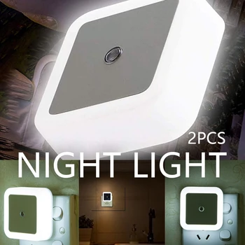 2pc LED Night Light Mini Light Sensor Kontrolli 230V Öö Valgus Lambi Lastele Magamistuba säästulamp Tuba Decor Tuled