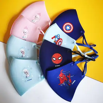 2tk/pakk Mitte-kasutatav Pestav Disney Laste näomaskid Marvel Spiderman Külmutatud sponge Anti-Tolmu Kaitsva mänguasjad 3-12Y