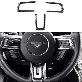 3D-Lihtne Paigaldada Mitte Tõsta Isekleepuv Rool Carbon Fiber Kleebis Must Veekindel Tolmukindel Ford Mustang 2016-2020