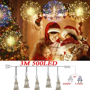 3M 500 LED Võilill Ilutulestiku Tuled Jõulud Vanik String Haldjas Lamp Xmas Uue Aasta Kodus Magamistoa Aken Decor Valgustus