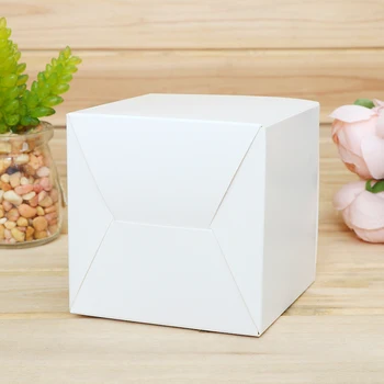 50tk 13 suurused Väike kuubik pakendi paberi kinkekarbis valge käsitsi valmistatud seep pakendi karp odav kraft pulm kasuks paberi kasti