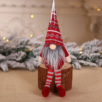6tk Jõulud Näota Gnome Santa Xmas Tree Rippuvad Ornament Mannekeeni Teenetemärgi B85C