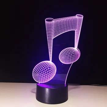 7 Värvi muuta LED USB 3D Muusika Märkmed Modelleerimine Öö Valguses Kodu Kaunistamiseks Öö Magada Beebi laualamp Muusikasõpradele Kingitus