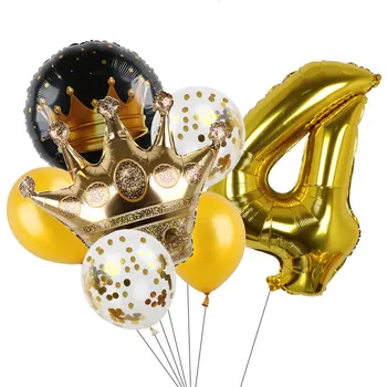 7tk/palju Sünnipäev Õhupallid 32inch Gold Number Crown Konfetit Õhupallid Täiskasvanud Lapsed Sünnipäeva Teenetemärkide Baby Shower