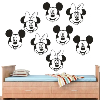 8pcs/komplekt Disney Mickey Minnie Mouse Seina Kleebised Lapsed Toas Kithen Kunst Seinamaaling Tarvikud Kodu Decor DIY PVC Seina Kleebised