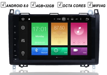 9 Tolline IPS, Android 10.0 Auto NR DVD-GPS-Mängija Mercedes Benz B200 W169 W245 W639 W906 Sprinter Viana Vito 4GB+64GB Wifi DAB+